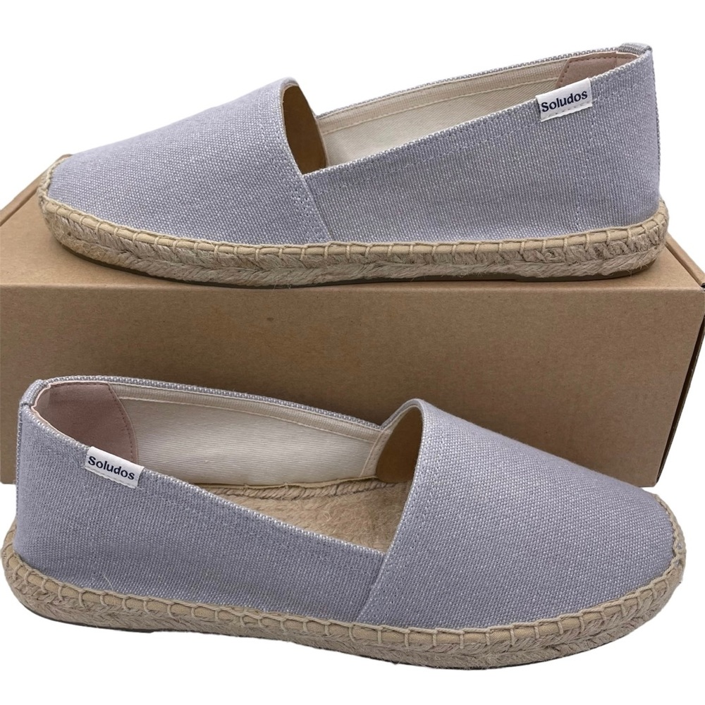 Soludos Dali gray espadrille slip ons women Size 8.5 -NIB